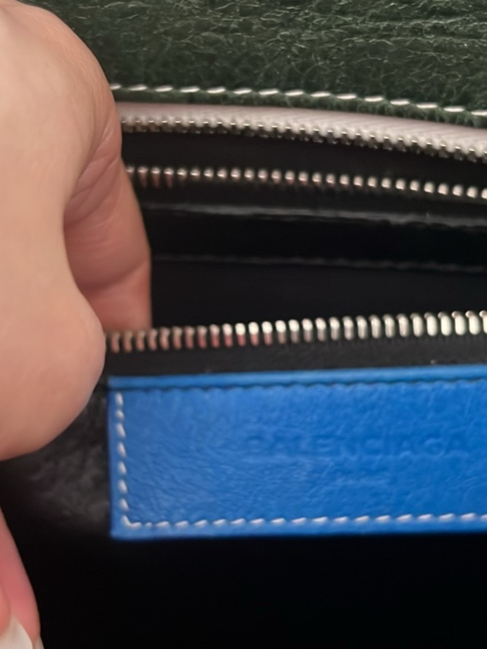 Balenciaga Blue, Red & Orange Striped Leather Bag - Picture 4 of 5